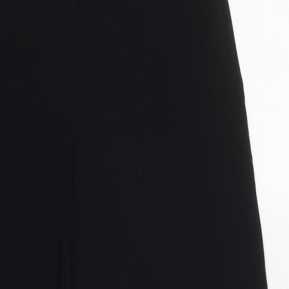 Marks and Spencer Womens Black  Polyester Trousers  Size 8 L26 in Regular Button