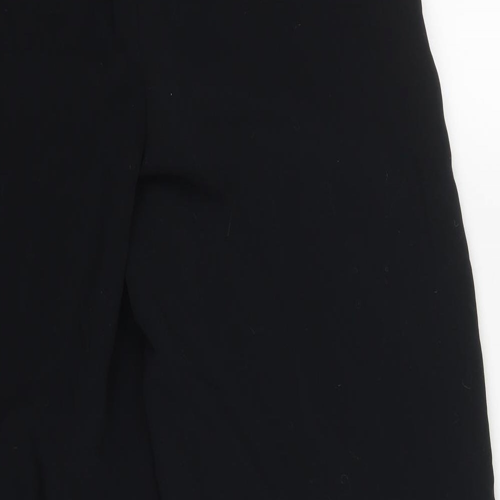 Marks and Spencer Womens Black  Polyester Trousers  Size 8 L26 in Regular Button