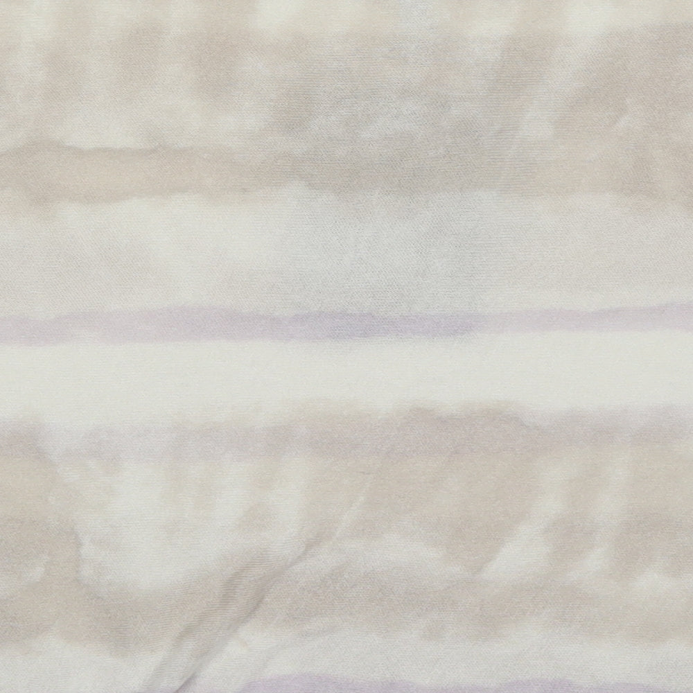 Paquito Womens Beige Striped Viscose Basic T-Shirt Size L Roll Neck - Purple