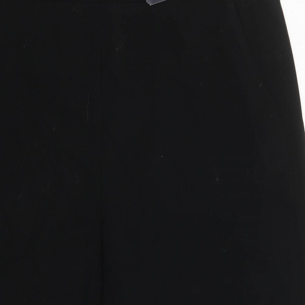 Marks and Spencer Womens Black  Polyester Cropped Trousers Size 18 L23 in Regular Zip