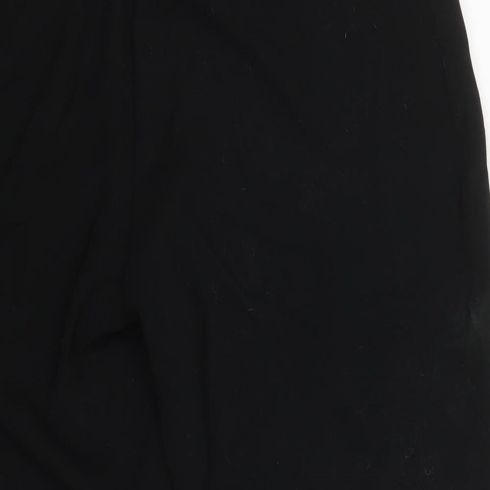 Marks and Spencer Womens Black  Polyester Cropped Trousers Size 18 L23 in Regular Zip