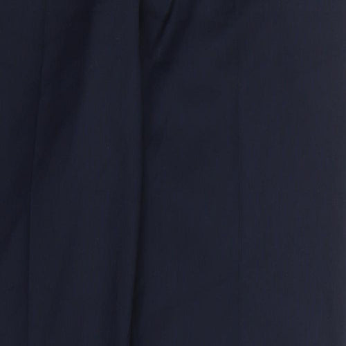 Marks and Spencer Mens Blue  Polyester Trousers  Size 34 L33 in Slim Hook & Eye