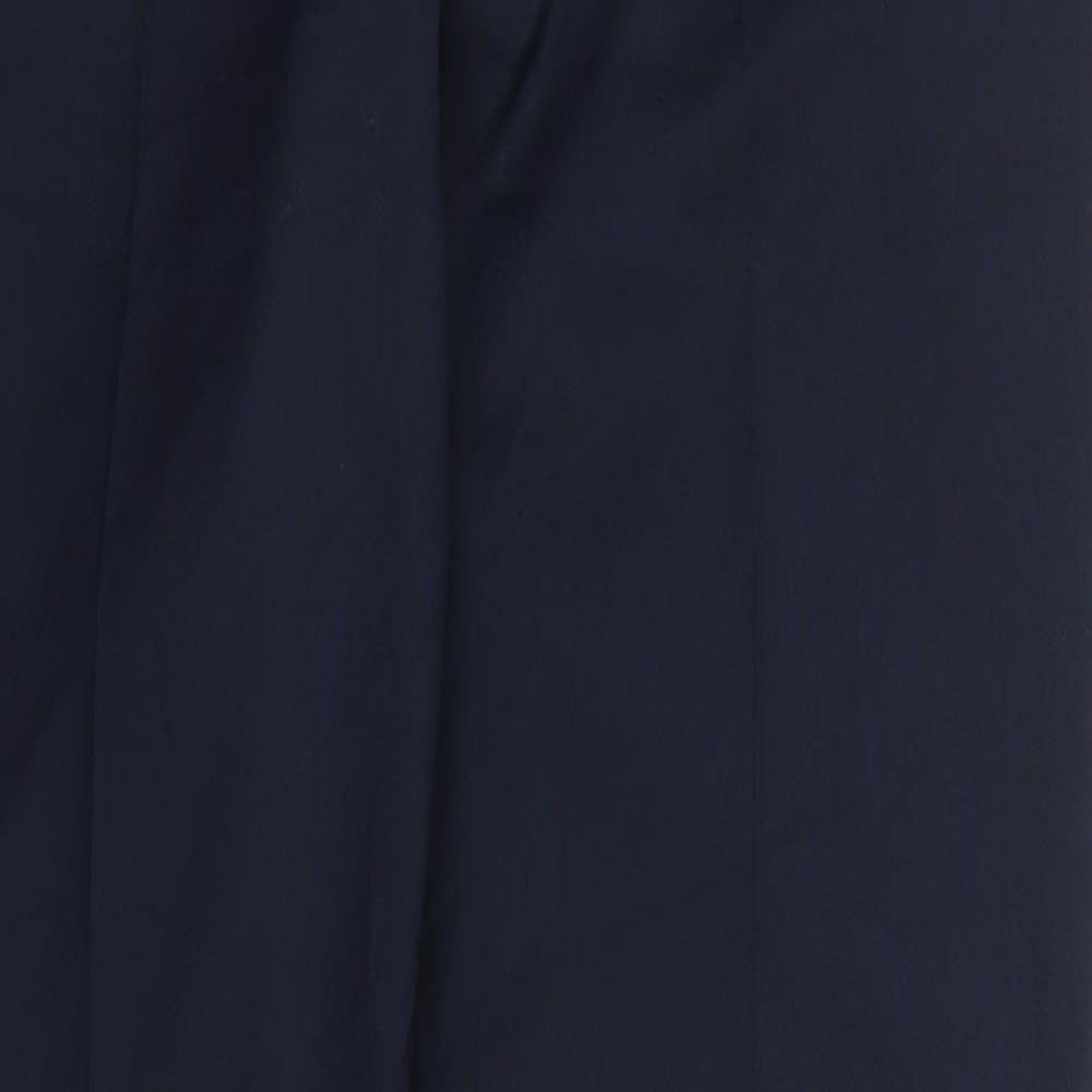 Marks and Spencer Mens Blue  Polyester Trousers  Size 34 L33 in Slim Hook & Eye