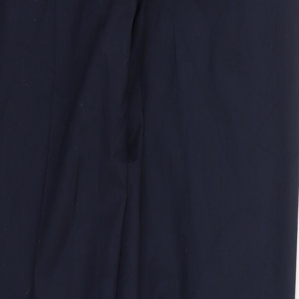 Marks and Spencer Mens Blue  Polyester Trousers  Size 34 L33 in Slim Hook & Eye