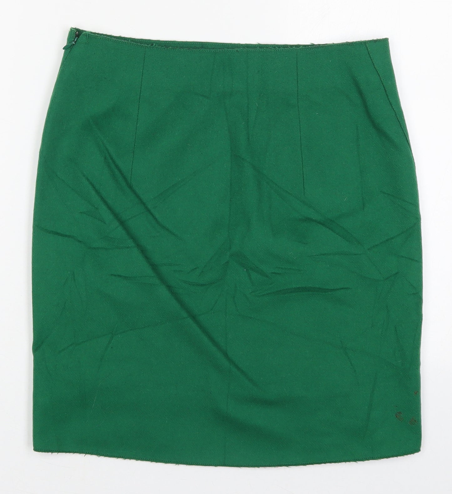 Farhi Womens Green  Wool Mini Skirt Size 8   Zip