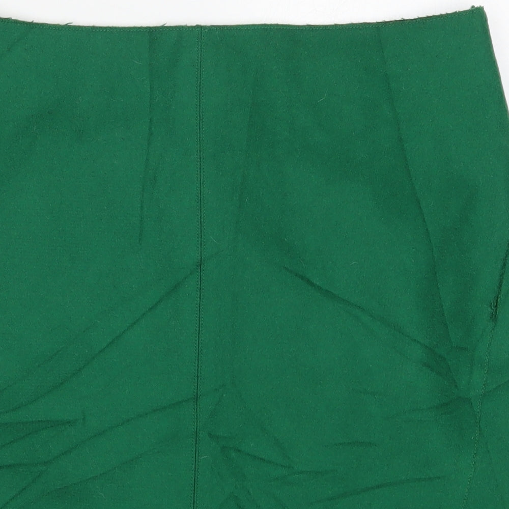 Farhi Womens Green  Wool Mini Skirt Size 8   Zip