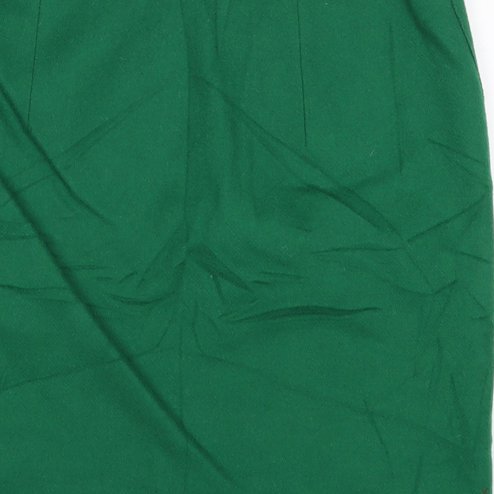 Farhi Womens Green  Wool Mini Skirt Size 8   Zip