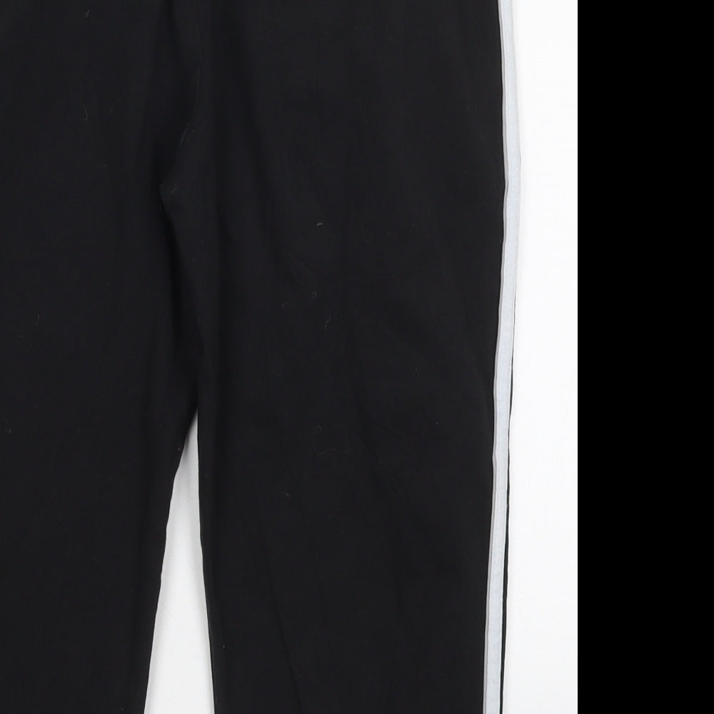 adidas Womens Black  Cotton Cropped Trousers Size 14 L18 in Regular Drawstring