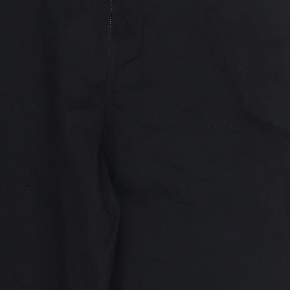 Marks and Spencer Mens Black  Cotton Trousers  Size 48 L29 in Regular Button