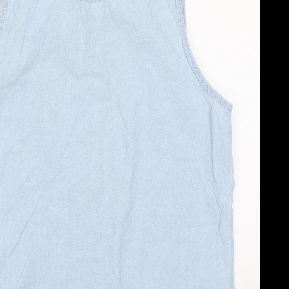 Tokyo Laundry Womens Blue  Cotton Basic Button-Up Size 12 Collared