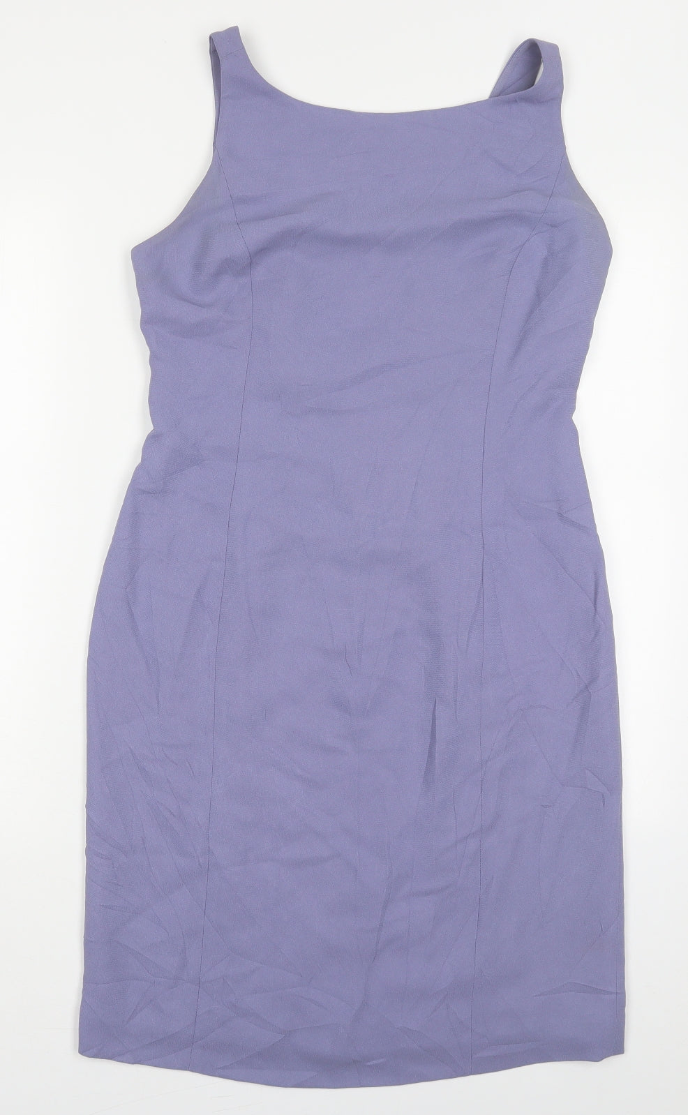 Jones New York Womens Purple  Acetate Pencil Dress  Size 8  Round Neck Zip