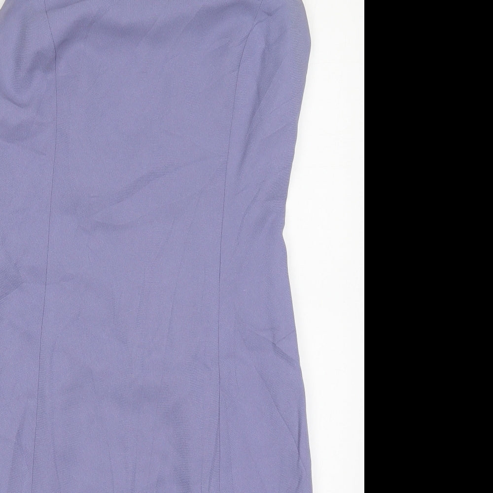 Jones New York Womens Purple  Acetate Pencil Dress  Size 8  Round Neck Zip