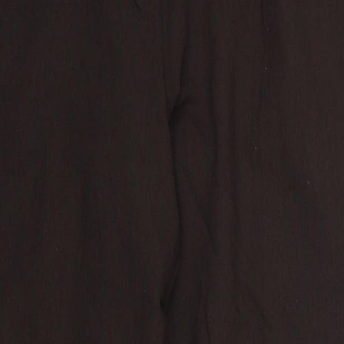 Marks and Spencer Womens Brown  Polyester Trousers  Size 14 L28 in Regular Button