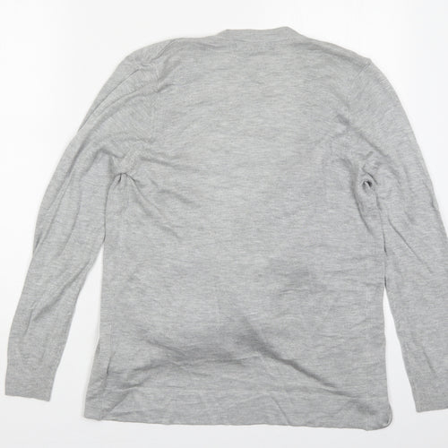 Marks and Spencer Womens Grey V-Neck  Viscose Cardigan Jumper Size M