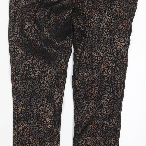 TU Womens Brown Animal Print Viscose Jegging Jeans Size 8 L27 in Regular