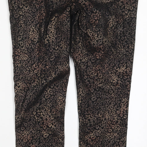 TU Womens Brown Animal Print Viscose Jegging Jeans Size 8 L27 in Regular