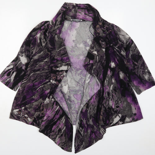 Preworn Womens Purple V-Neck  Polyester Cardigan Jumper Size M   - Abstract