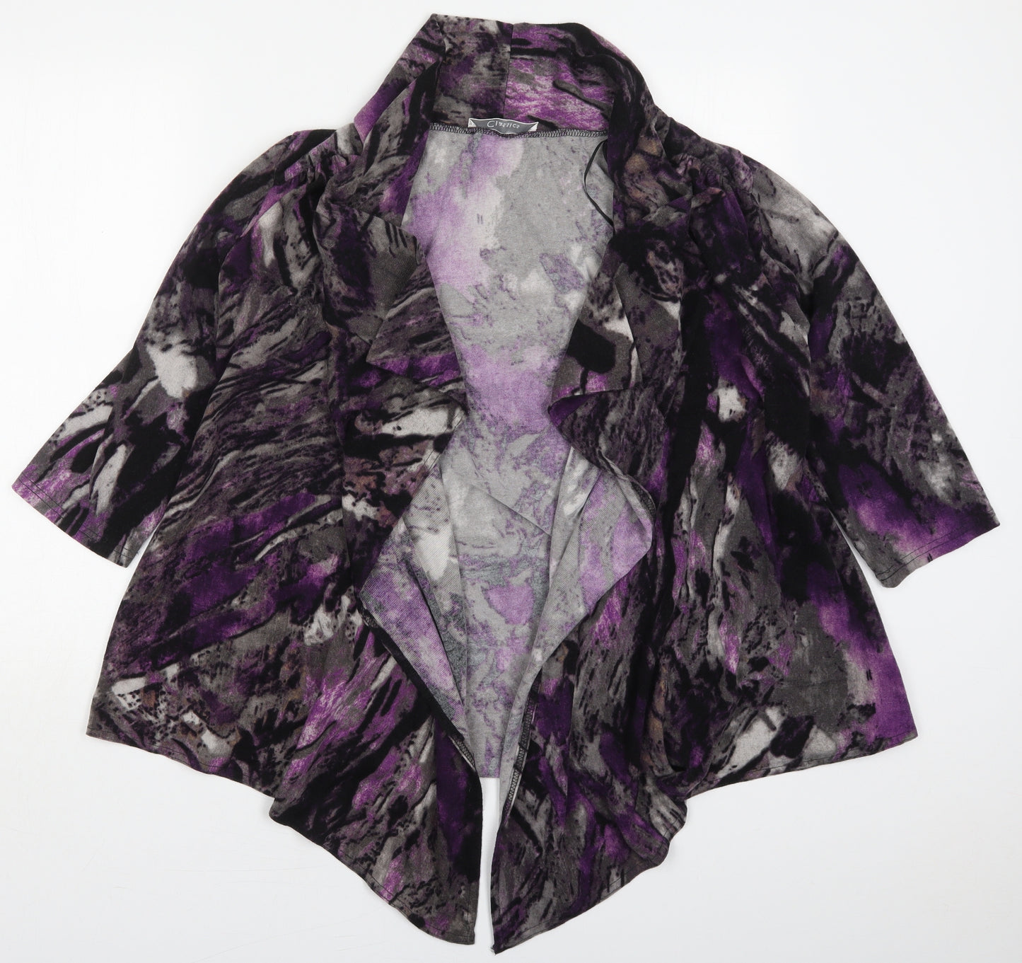 Preworn Womens Purple V-Neck  Polyester Cardigan Jumper Size M   - Abstract
