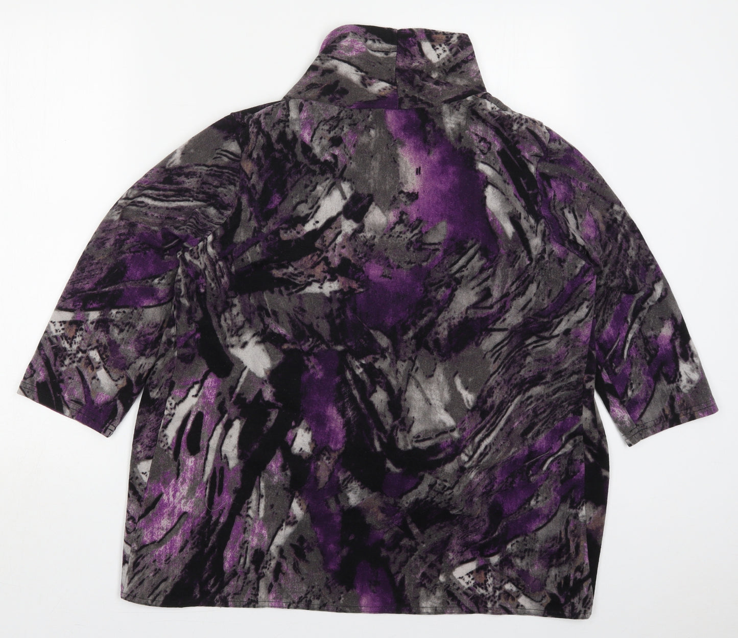 Preworn Womens Purple V-Neck  Polyester Cardigan Jumper Size M   - Abstract