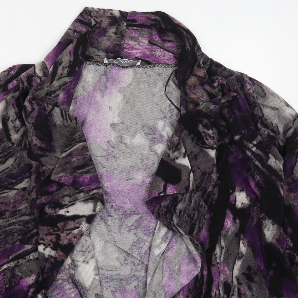 Preworn Womens Purple V-Neck  Polyester Cardigan Jumper Size M   - Abstract