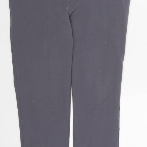 Anna Rose Womens Grey  Polyester Trousers  Size 12 L27 in Regular Button