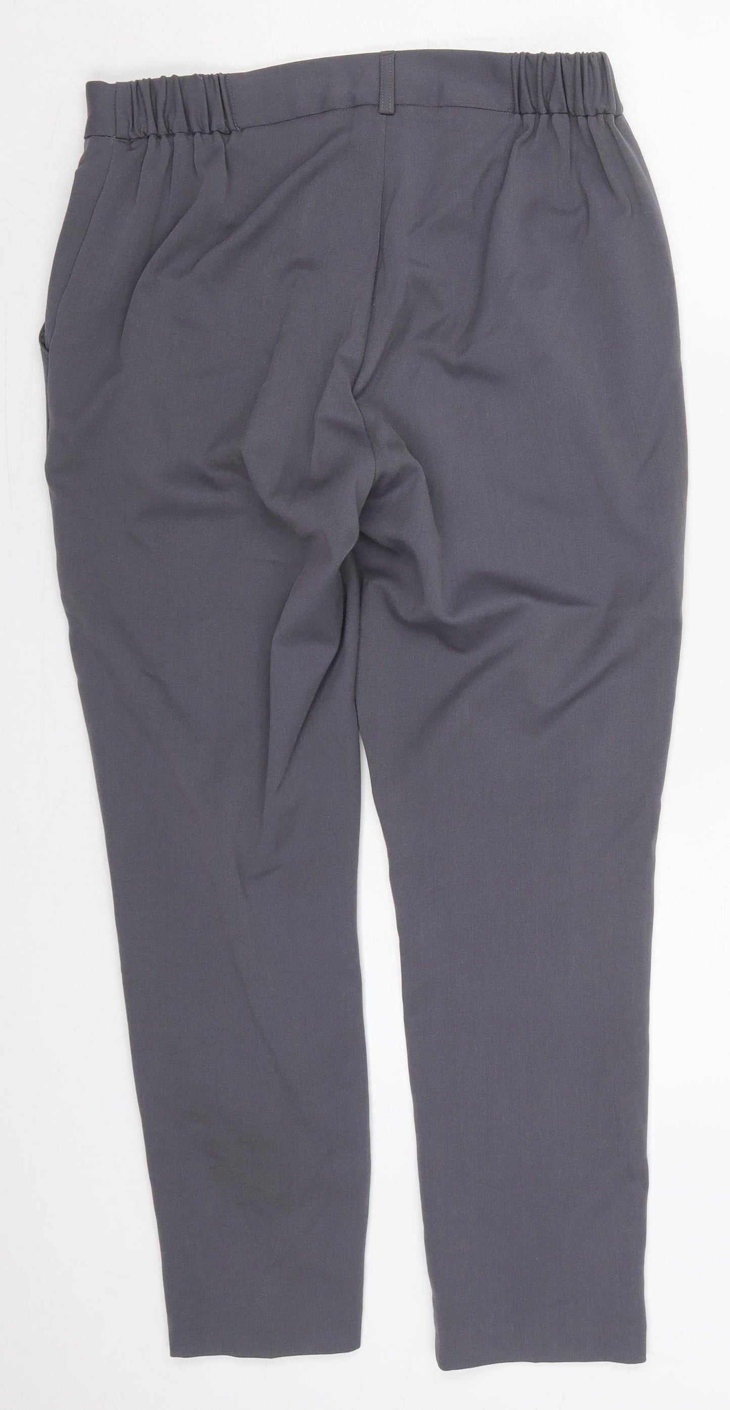 Anna Rose Womens Grey  Polyester Trousers  Size 12 L27 in Regular Button