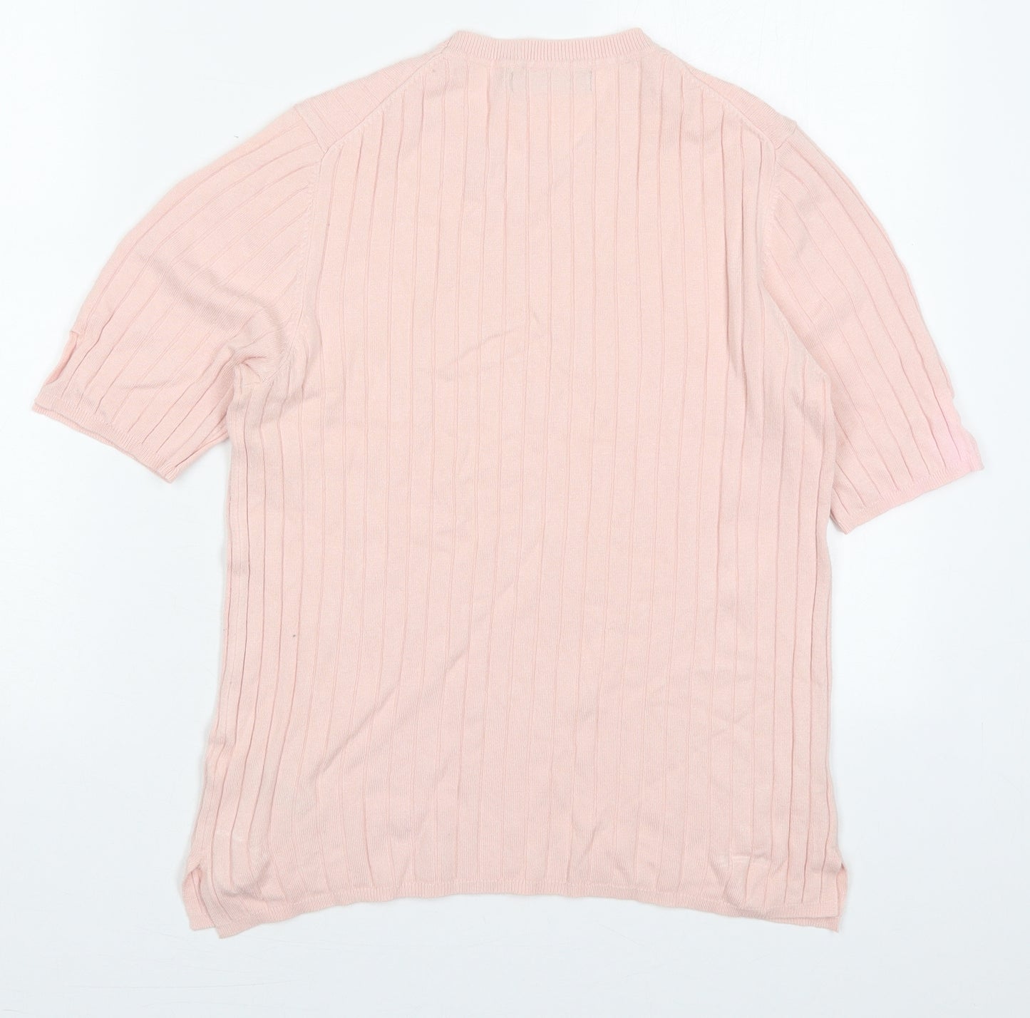Marks and Spencer Womens Pink Crew Neck  Viscose Pullover Jumper Size 14
