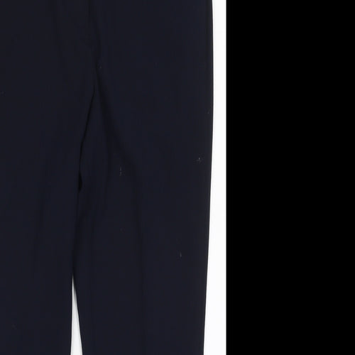 Marks and Spencer Womens Blue  Polyester Trousers  Size 14 L26 in Regular Hook & Eye