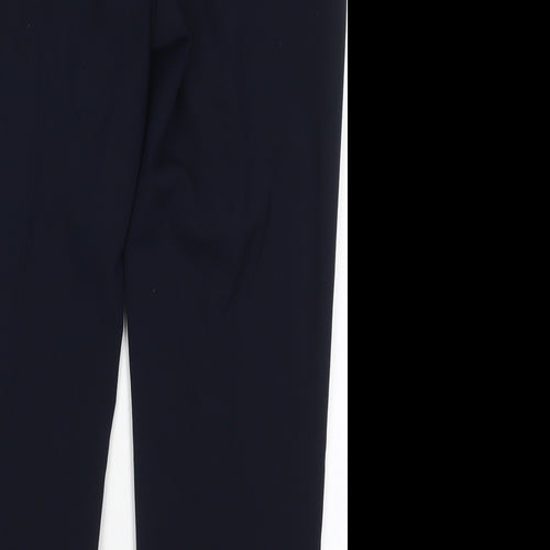 Marks and Spencer Womens Blue  Polyester Trousers  Size 14 L26 in Regular Hook & Eye