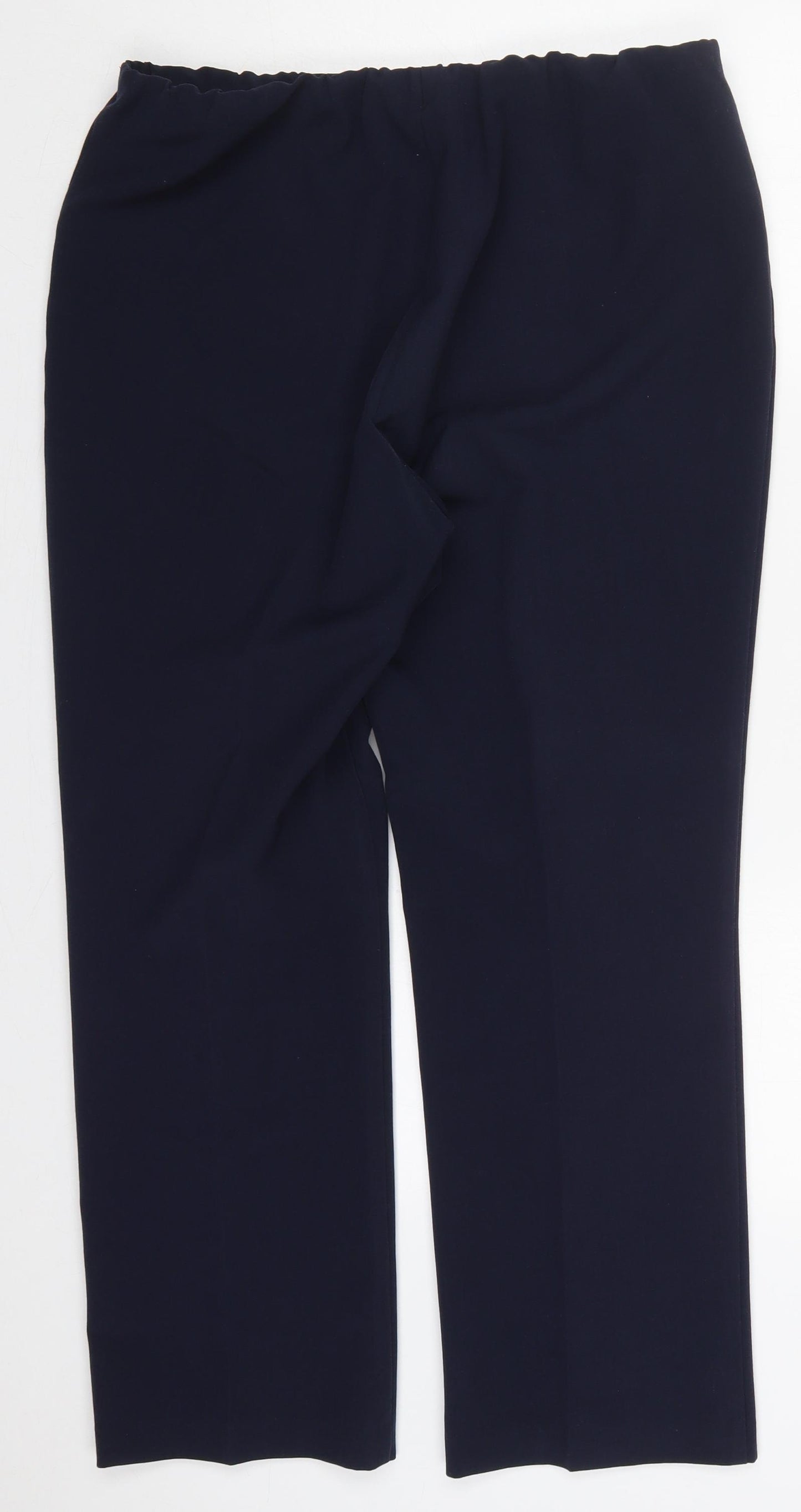 Bonmarché Womens Blue  Polyester Trousers  Size 14 L27 in Regular