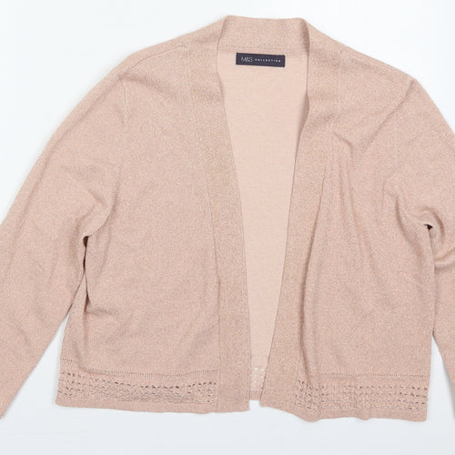 Marks and Spencer Womens Pink V-Neck  Viscose Cardigan Jumper Size 14