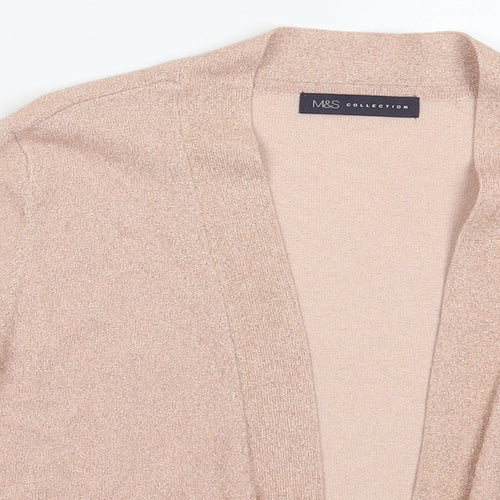 Marks and Spencer Womens Pink V-Neck  Viscose Cardigan Jumper Size 14