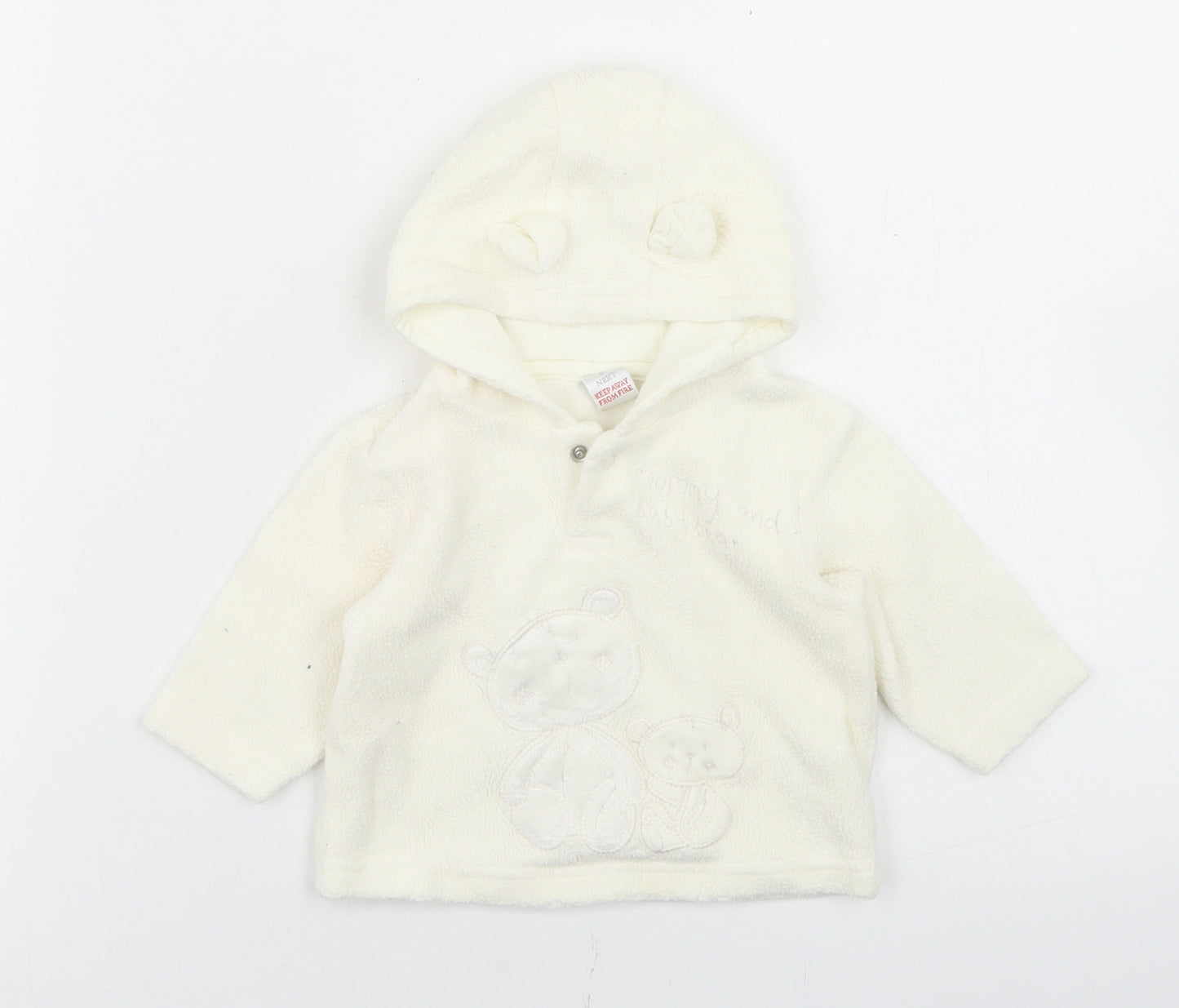 NEXT Girls White  Cotton Pullover Jumper Size 0-3 Months  Snap - Mummy Bear