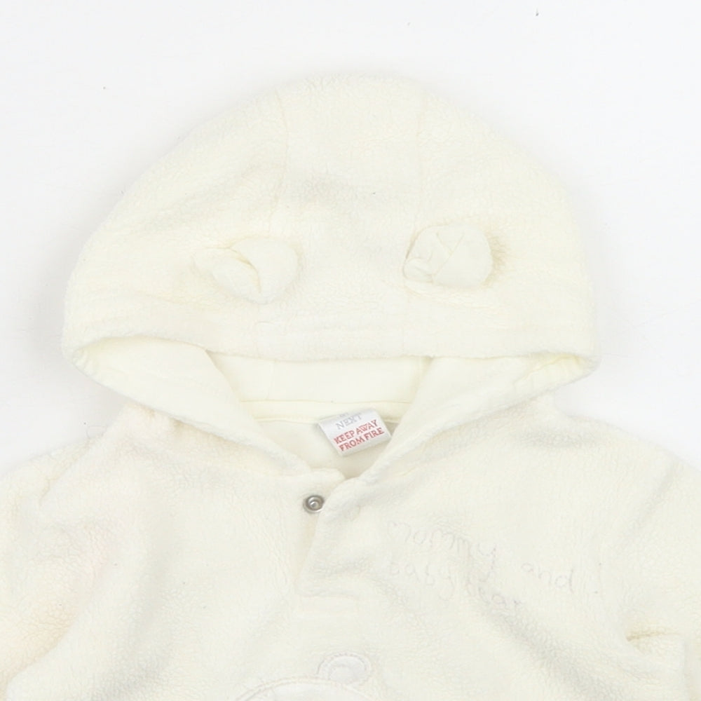 NEXT Girls White  Cotton Pullover Jumper Size 0-3 Months  Snap - Mummy Bear