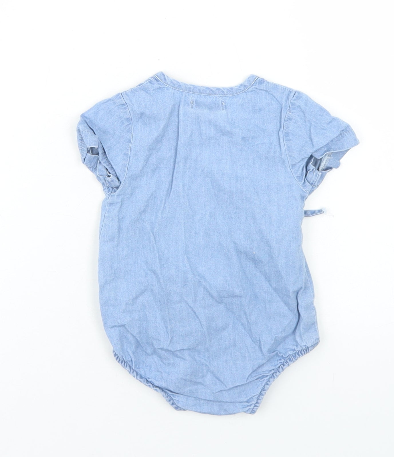 La Redoute Girls Blue  Cotton Babygrow One-Piece Size 0-3 Months  Tie