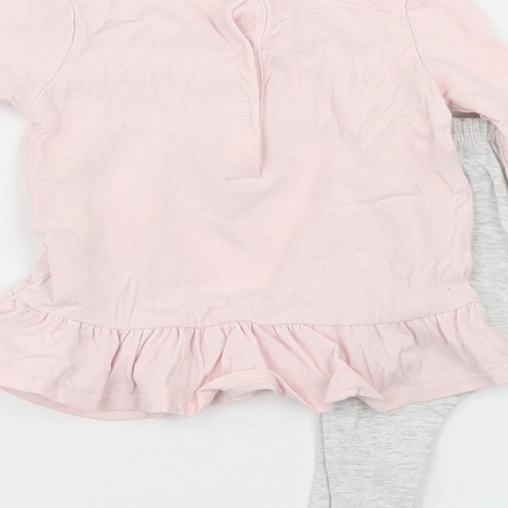 NEXT Girls Pink  Cotton Trousers Set Outfit/Set Size 0-3 Months  Snap - Little Sister