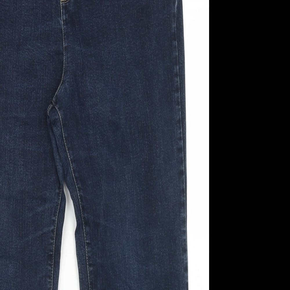 Per Una Womens Blue  Cotton Bootcut Jeans Size 20 L27 in Regular Button