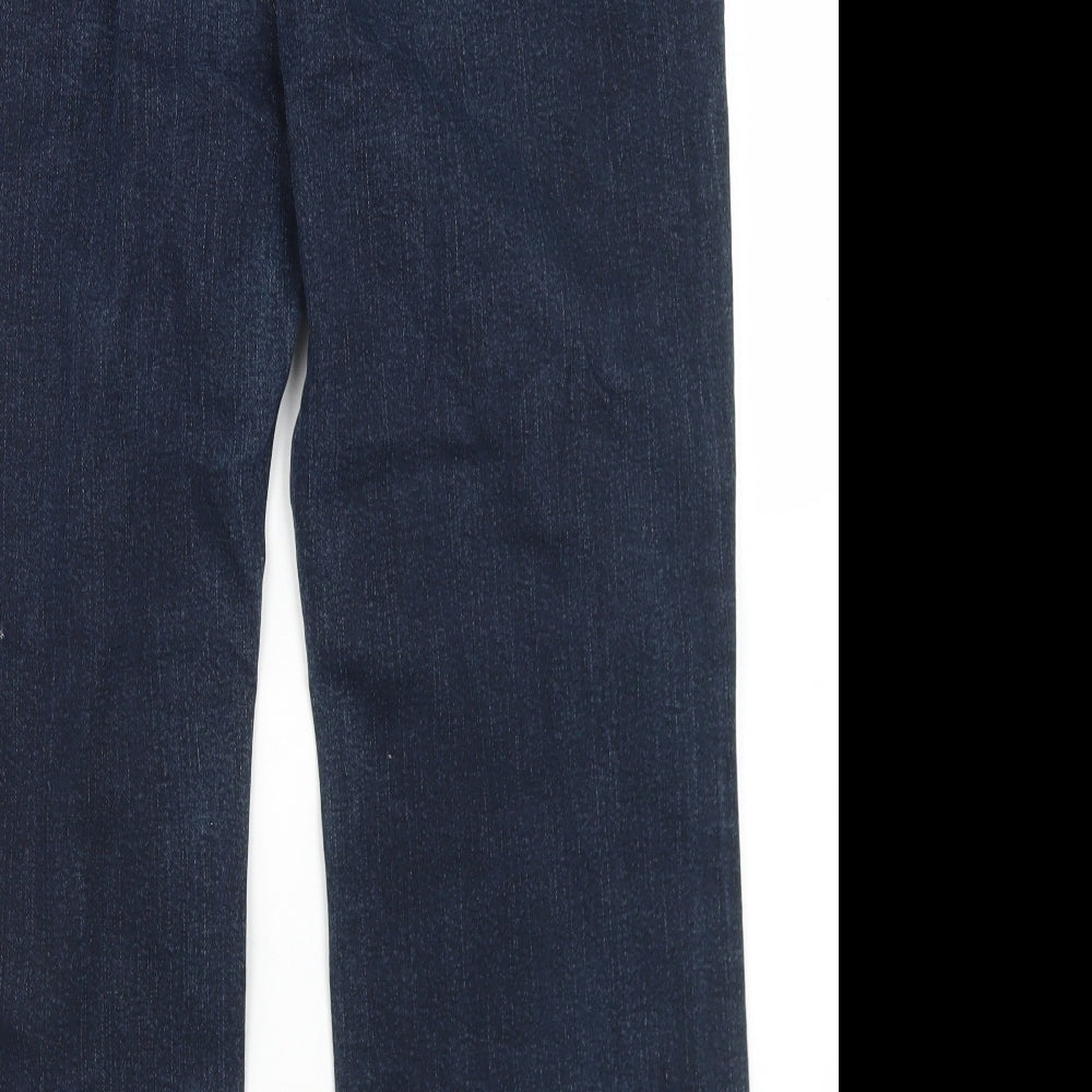 Per Una Womens Blue  Cotton Bootcut Jeans Size 20 L27 in Regular Button