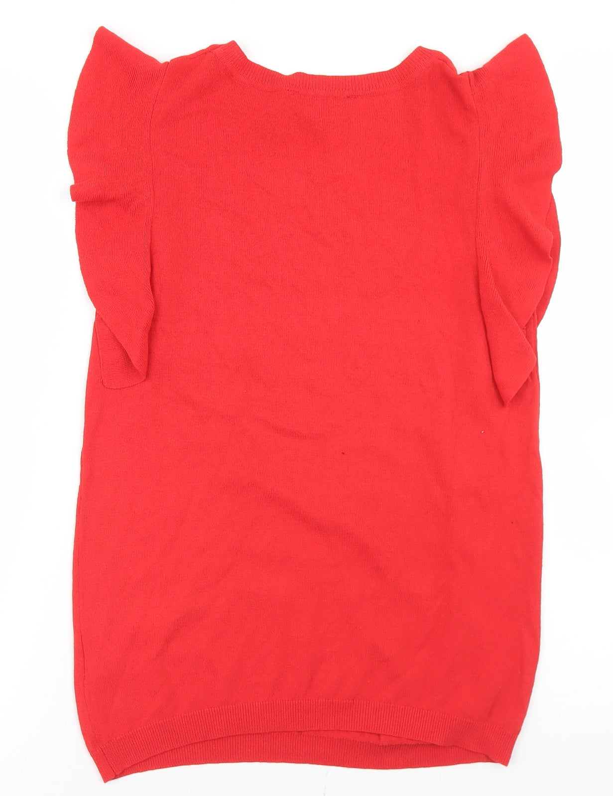 Dorothy Perkins Womens Red Round Neck  Viscose Pullover Jumper Size 10