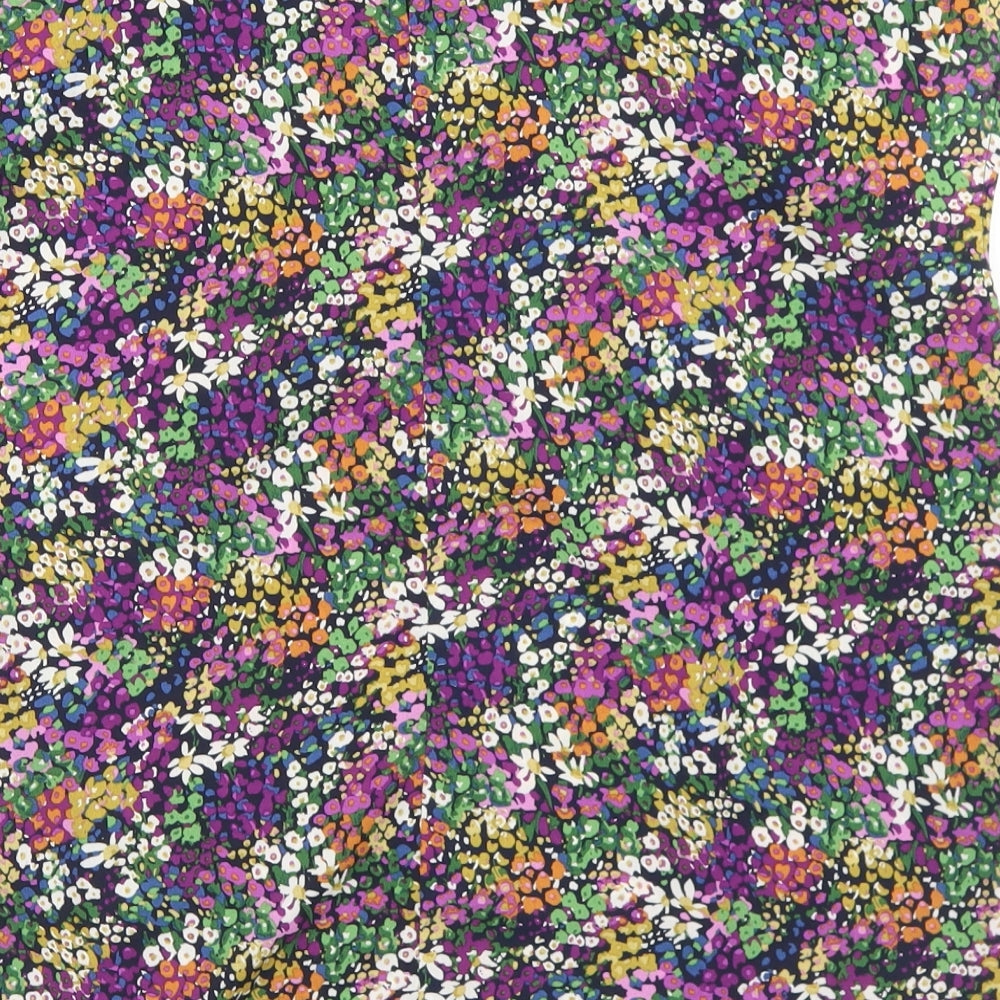 Girl in Mind Womens Multicoloured Floral Polyester Basic Blouse Size 10 Round Neck