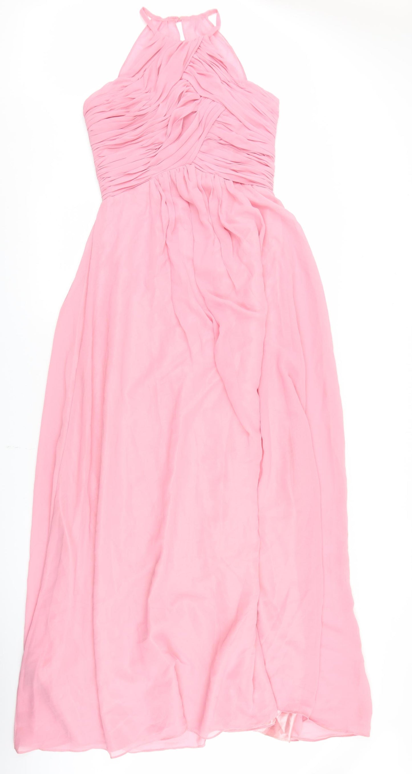 Tu Es Belle Womens Pink  Polyester Ball Gown  Size 12  Round Neck Hook & Eye - Occasionwear