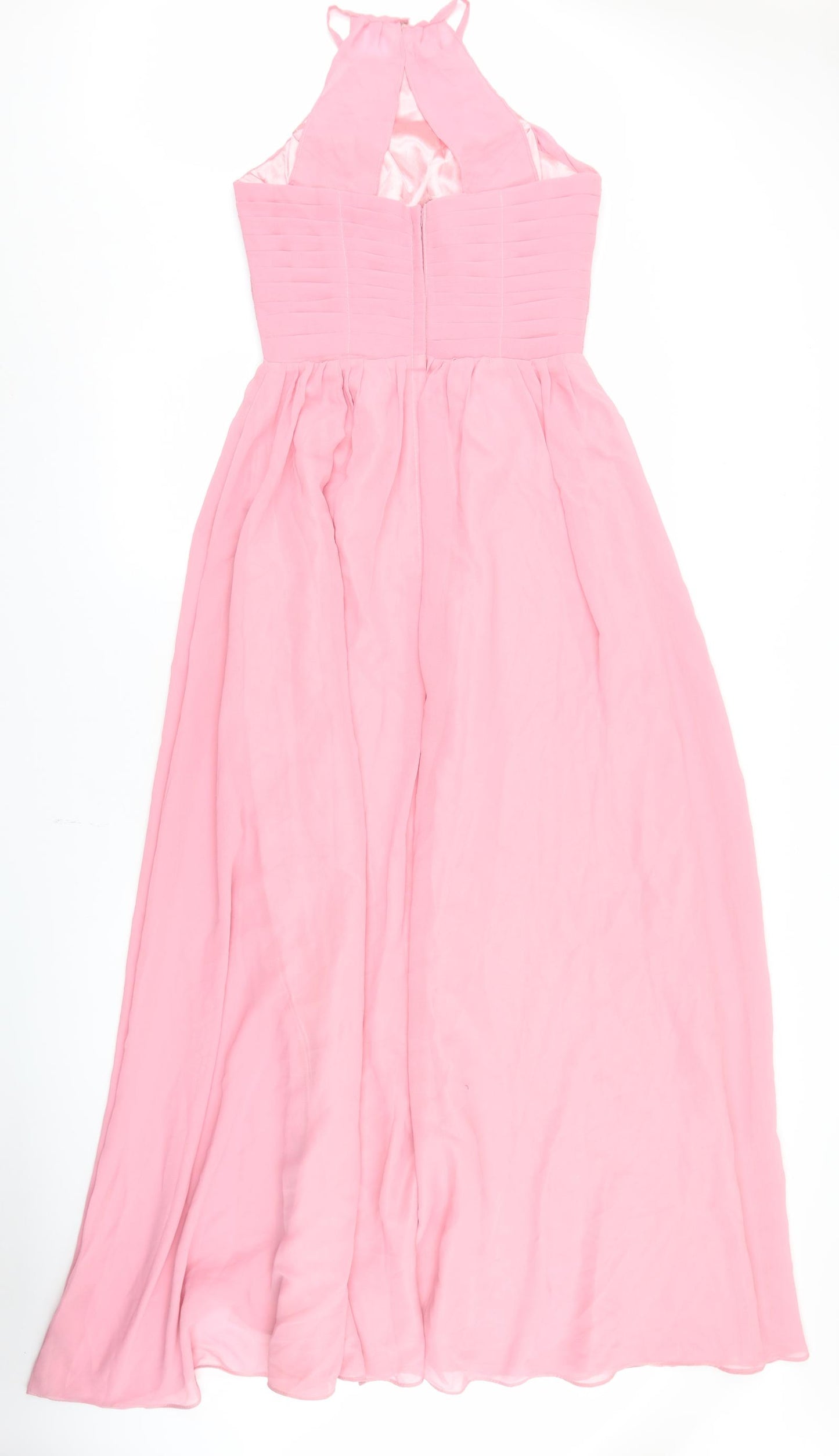 Tu Es Belle Womens Pink  Polyester Ball Gown  Size 12  Round Neck Hook & Eye - Occasionwear