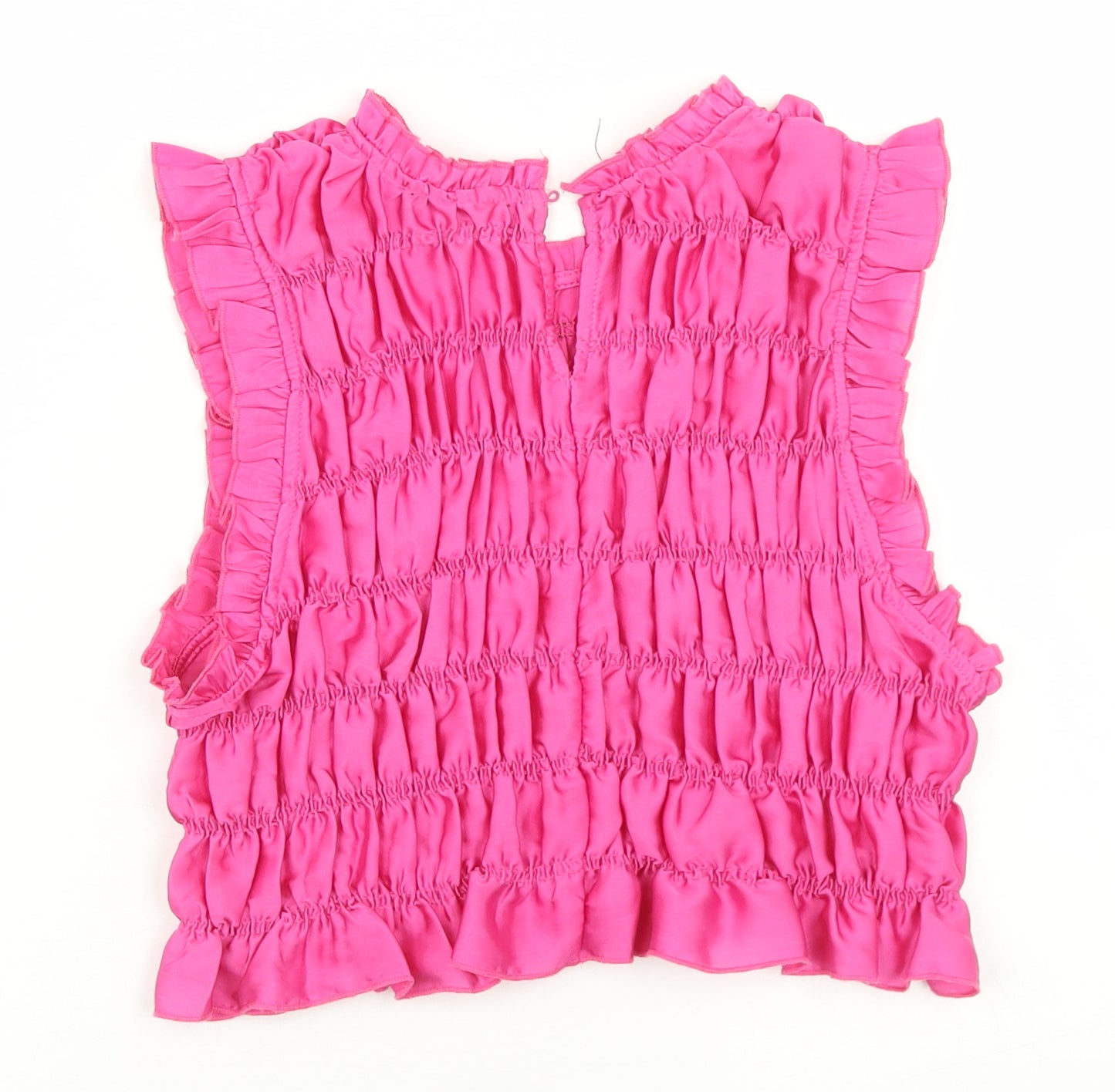 Zara Womens Pink  Polyester Cropped Tank Size S Round Neck