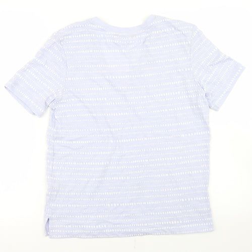 Marks and Spencer Womens Purple Polka Dot Cotton Basic T-Shirt Size 6 V-Neck