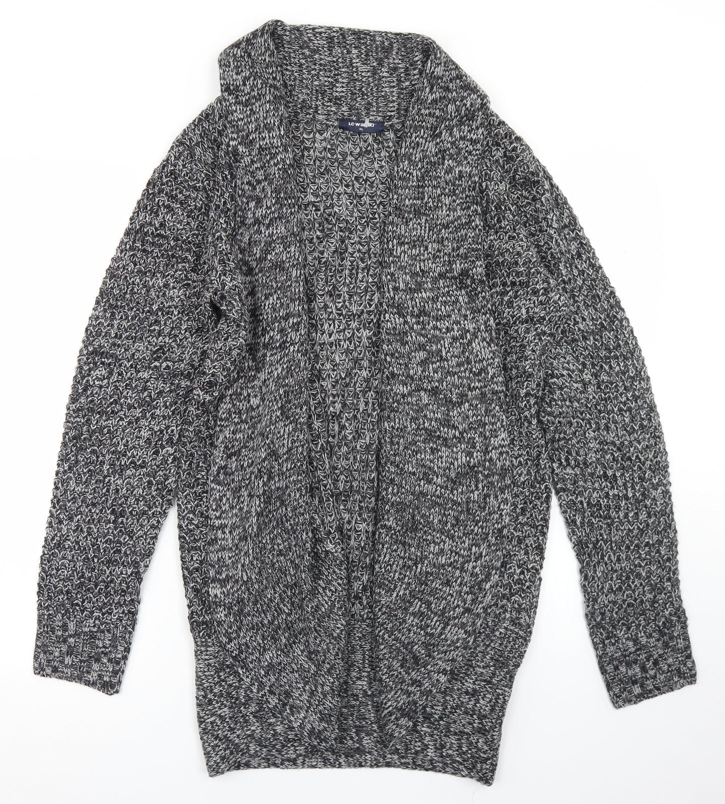 LC Waikiki Womens Grey Collared  Acrylic Cardigan Jumper Size XL