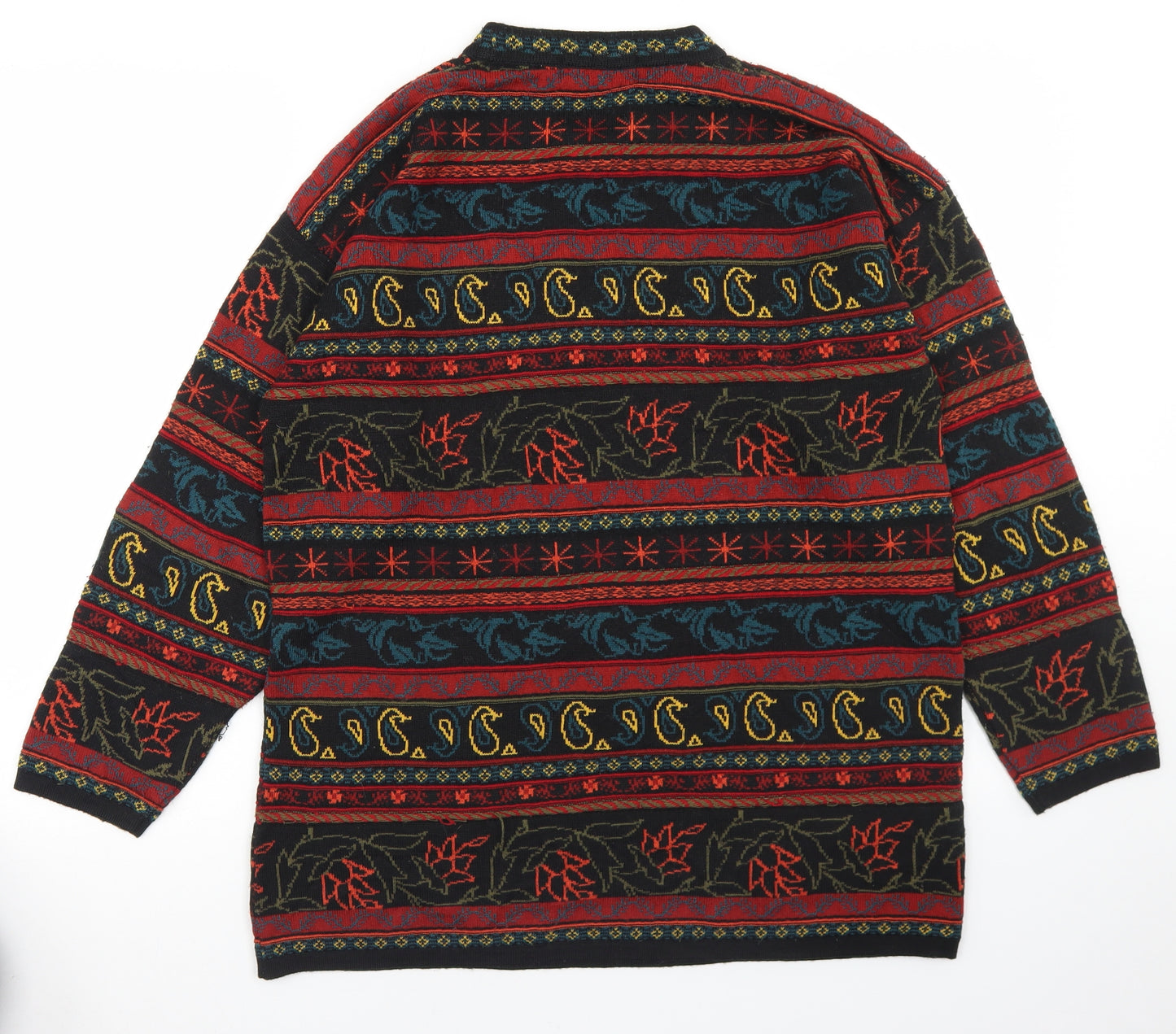 Richards Mens Multicoloured Crew Neck Fair Isle Acrylic Pullover Jumper Size L