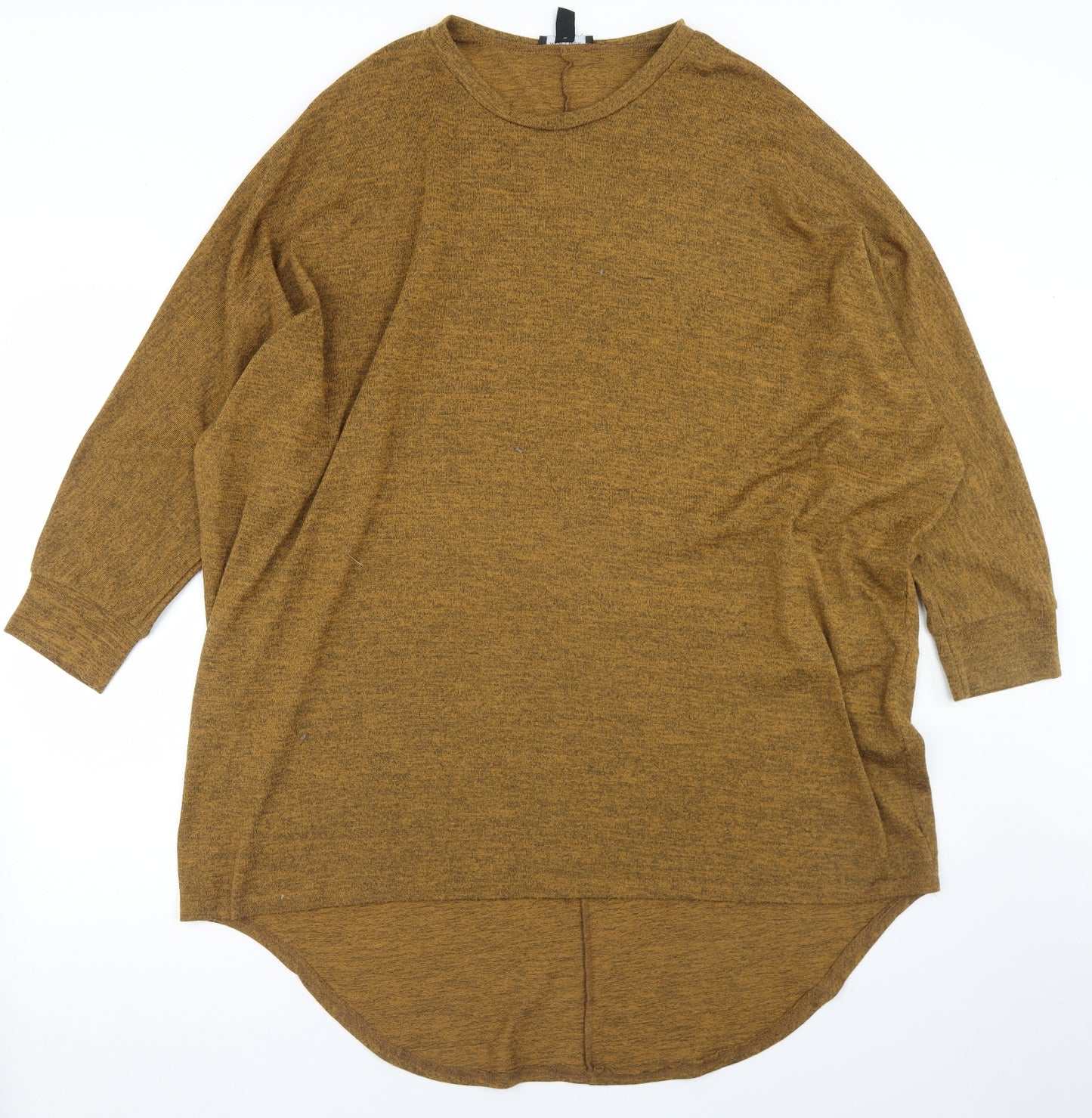 New Look Womens Yellow  Polyester Tunic T-Shirt Size L Round Neck