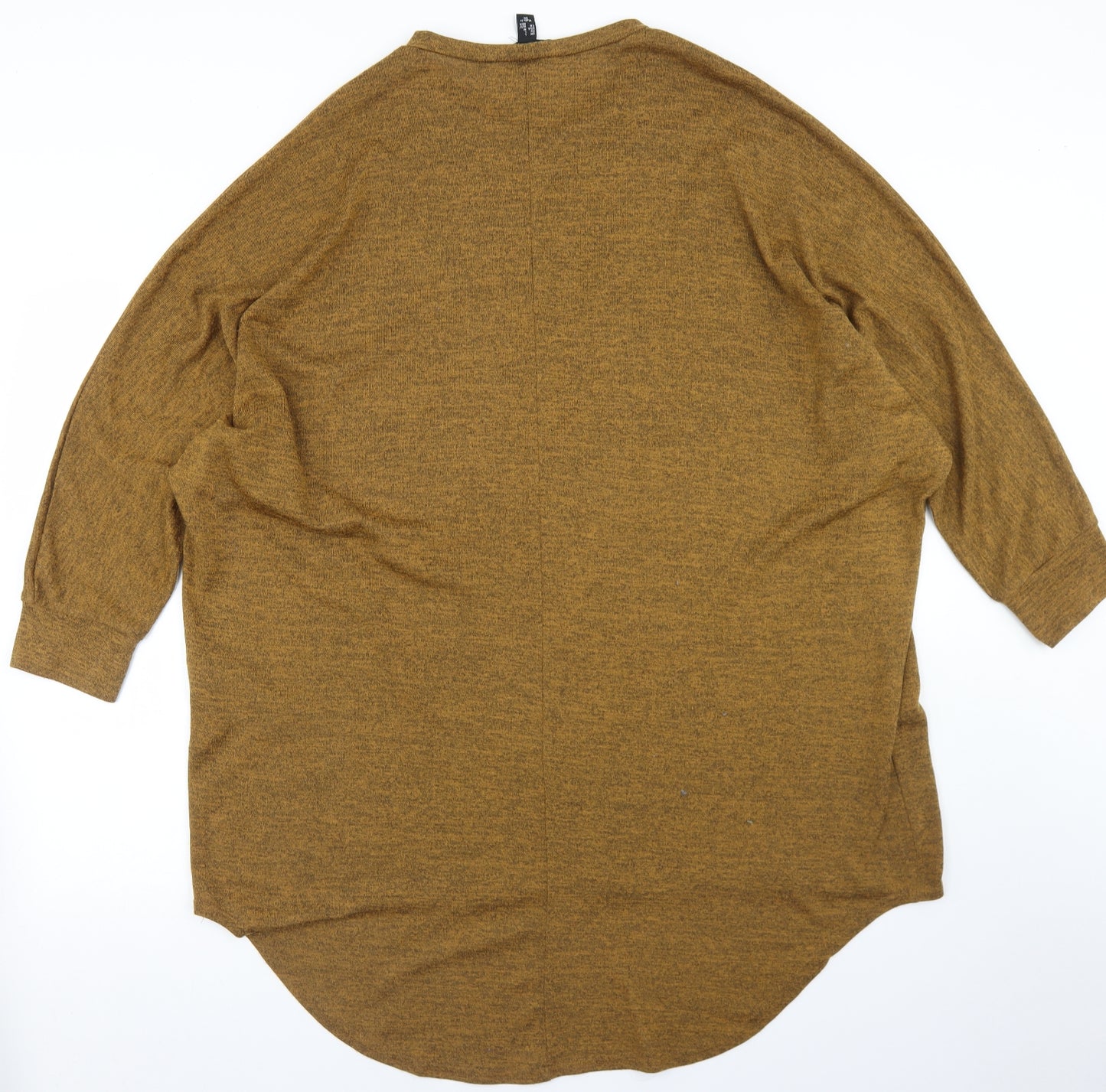 New Look Womens Yellow  Polyester Tunic T-Shirt Size L Round Neck