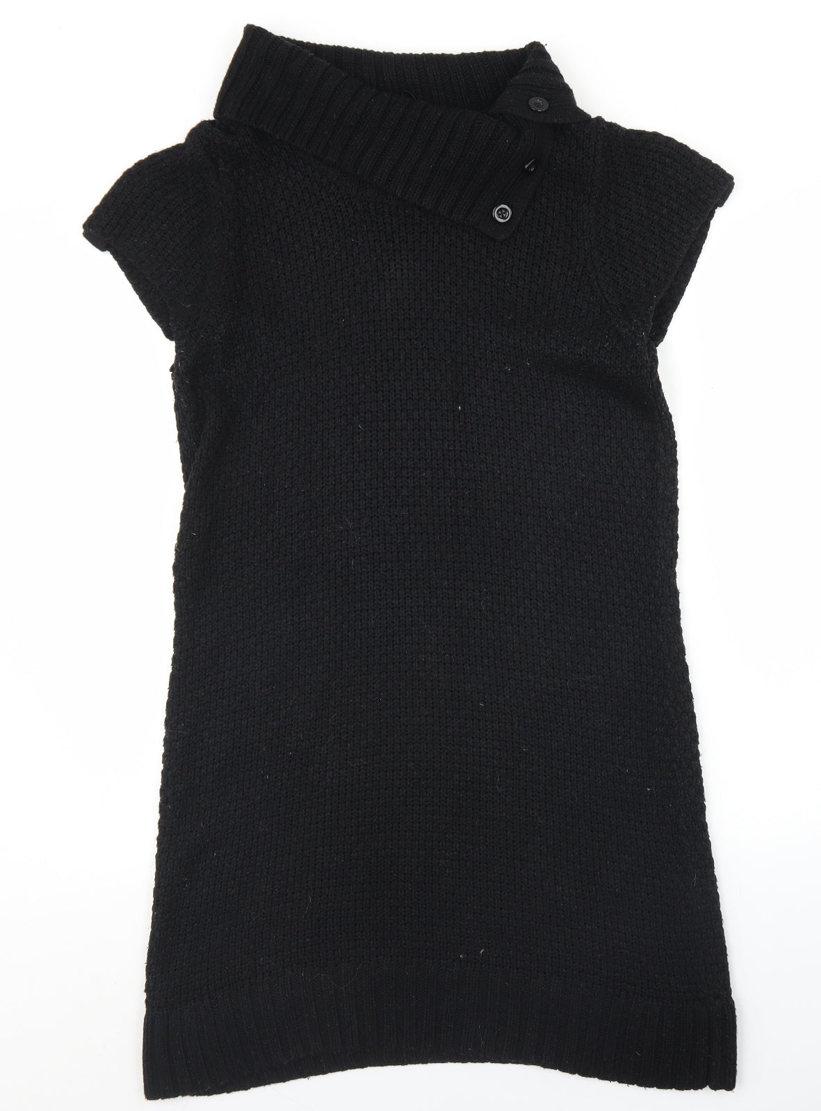 George Womens Black Roll Neck  Acrylic Tunic Jumper Size 14