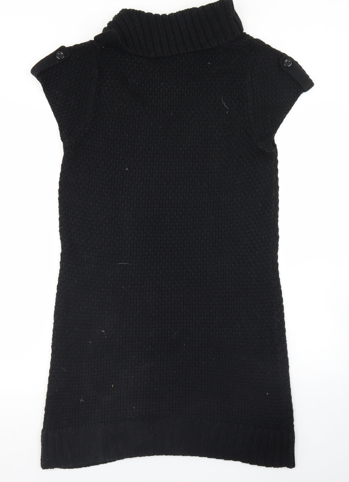 George Womens Black Roll Neck  Acrylic Tunic Jumper Size 14